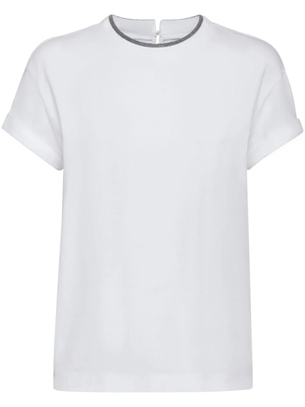 Brunello Cucinelli Women Contrast Layered T-Shirt White