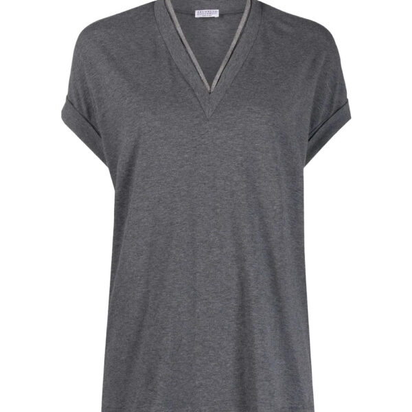 Brunello Cucinelli Women v-neck t-shirt Grey