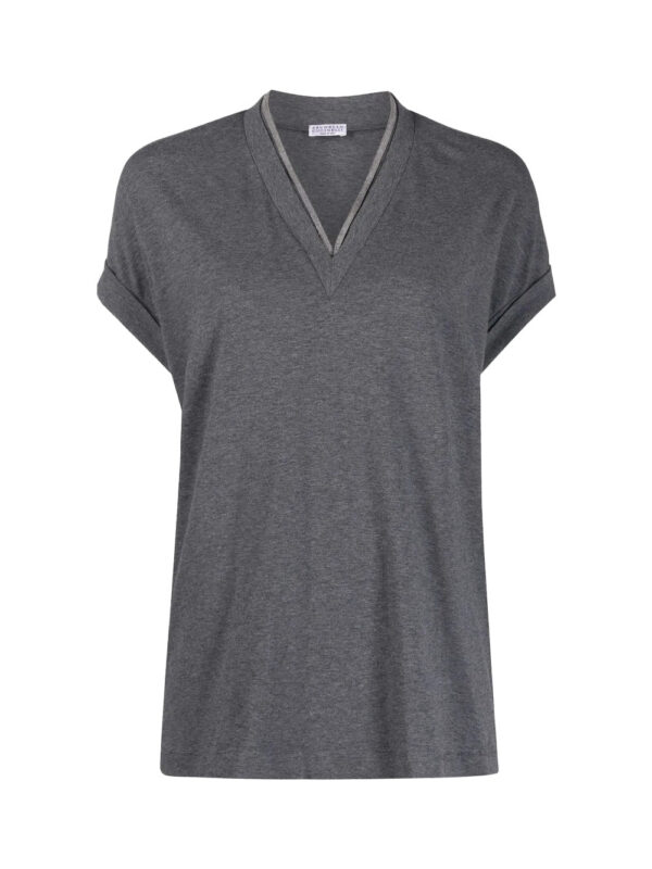 Brunello Cucinelli Women v-neck t-shirt Grey
