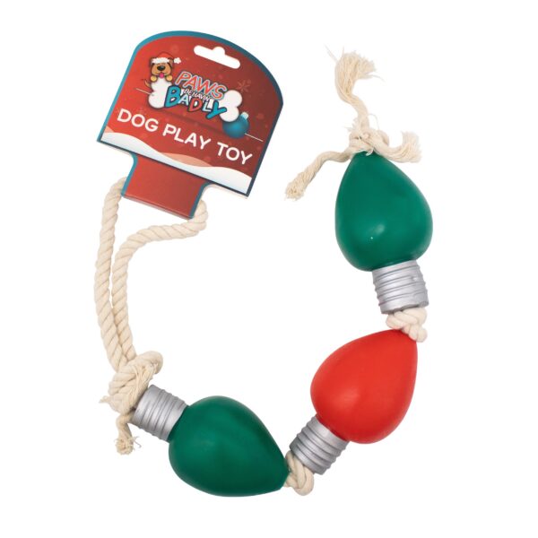 Christmas Vinyl Light On Rope Dog Toy