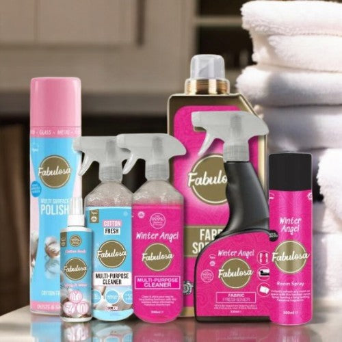 Fabulosa Winter Angel & Cotton Fresh Mixed Cleaning Bundle 7 Piece