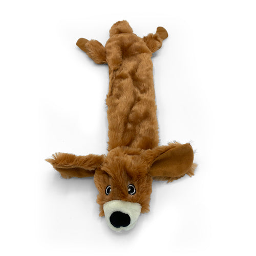 Fluffy Brown Squeaky Crazy Dog Toy