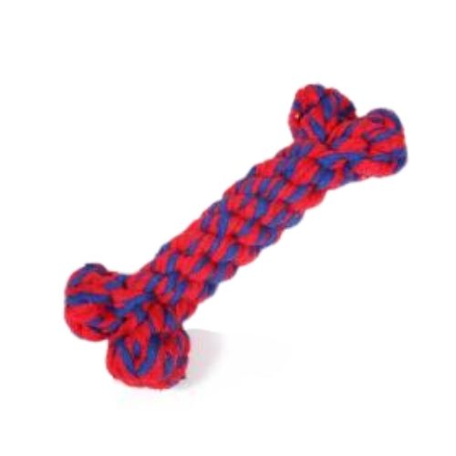 Hounds Multi-Coloured Cotton Woven Rope Bone Dog Toy
