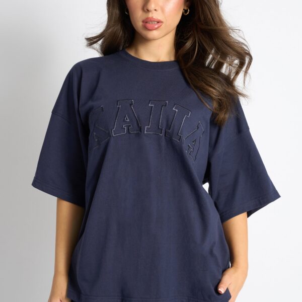 Kaiia Logo Oversized T-Shirt Deep Blue