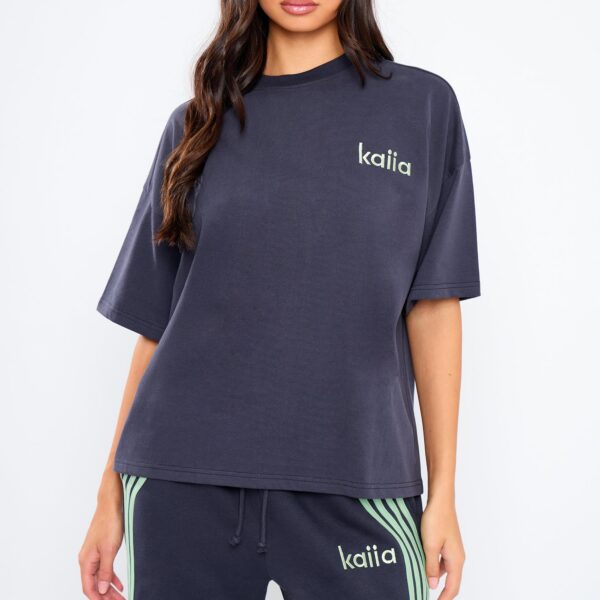 Kaiia Oversized T-Shirt Navy & Jade Green