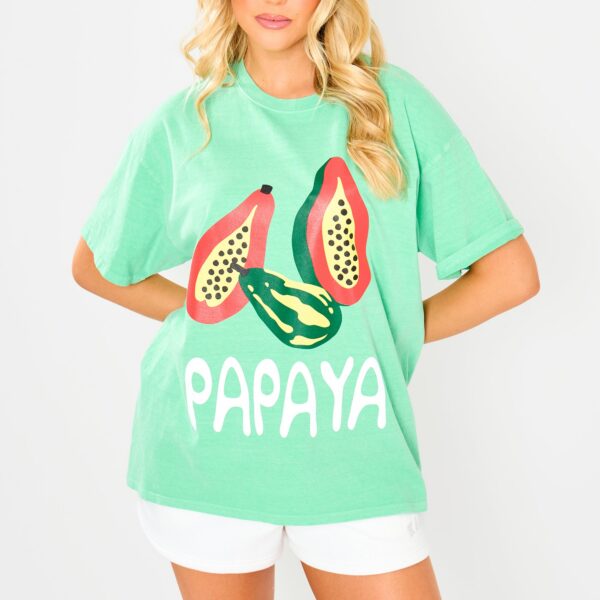 Kaiia Papaya Graphic Oversized T-shirt Green
