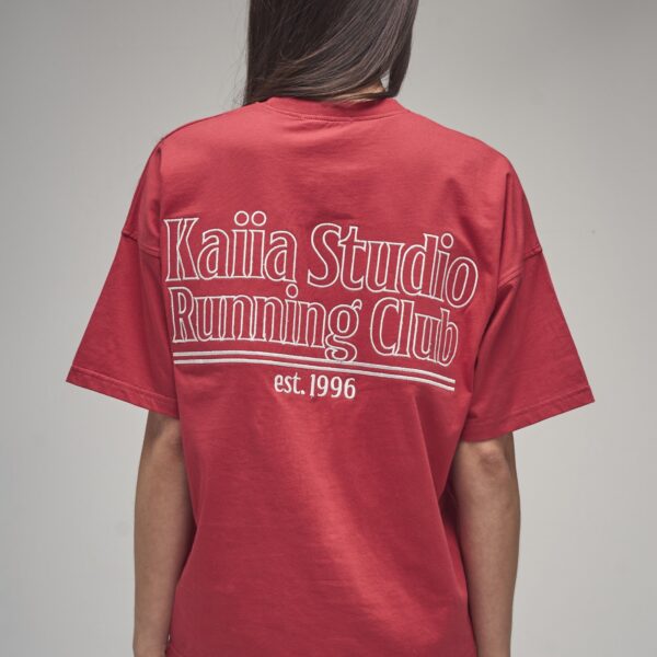 Kaiia Running Club Logo Oversized T-Shirt Red