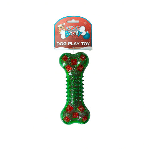 Paws Behavin' Badly Rubber Spikey Bone Dog Toy Assorted Colours