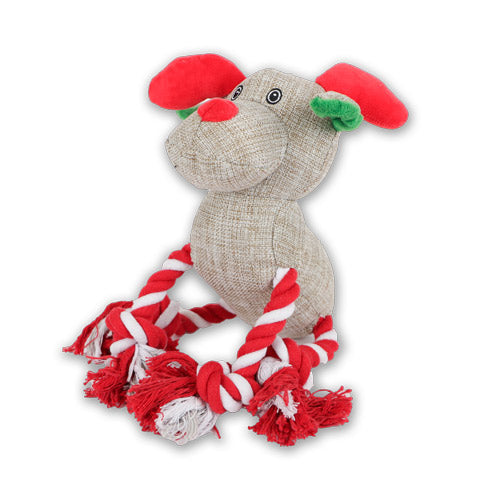 Paws Behavin' Badly Rudolph Rope Dog Toy