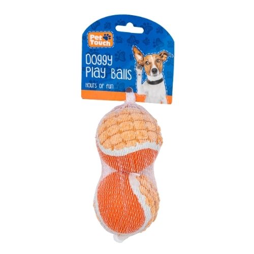 Pet Touch Textured Dog Play Tennis Ball Toy 2 Pack