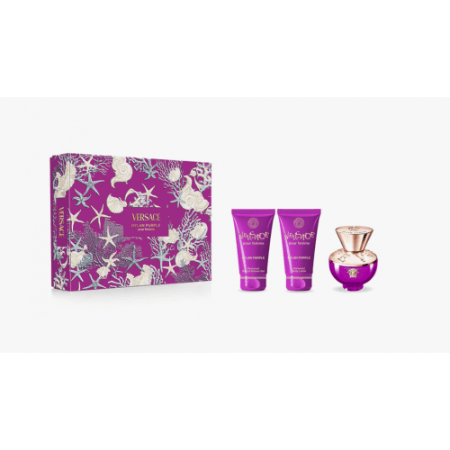 Versace Dylan Purple Woman 50ml EDP Spray, 50ml Shower Gel & 50ml Body Lotion Set