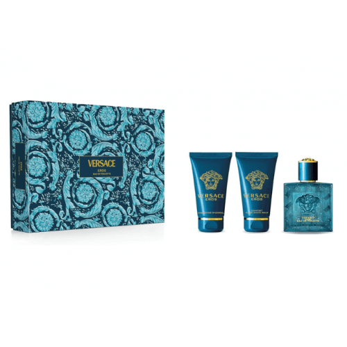 Versace Eros 50ml EDT Spray, 50ml Aftershave Balm & 50ml Shower Gel Set
