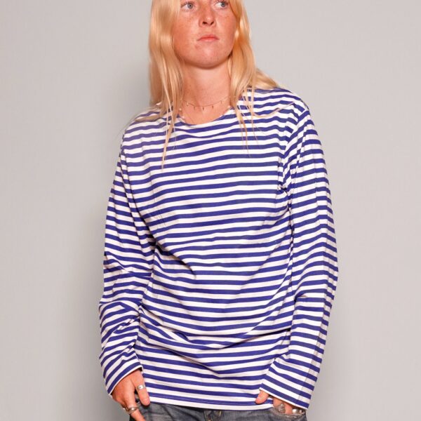 Vintage Naval Long Sleeve T-Shirt in Blue Stripe