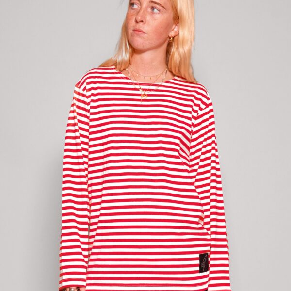 Vintage Naval Long Sleeve T-Shirt in Red Stripe