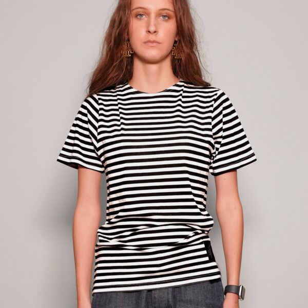 Vintage Naval T-Shirt in Black Stripe