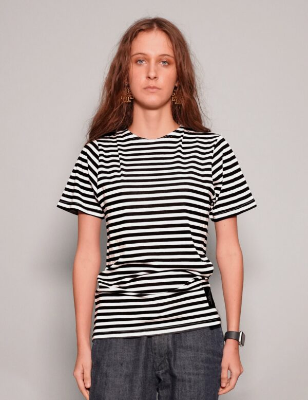 Vintage Naval T-Shirt in Black Stripe