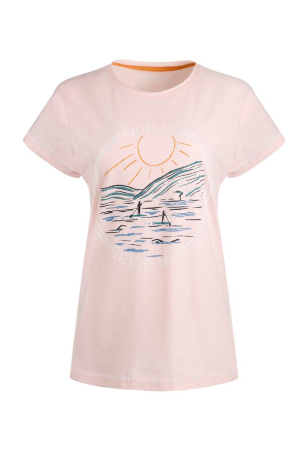 Weird Fish Adventure Awaits Organic Cotton Front Print T-Shirt Pink Size 12