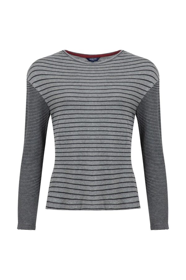 Weird Fish Calfee Striped Long Sleeve T-Shirt Grey Size 10