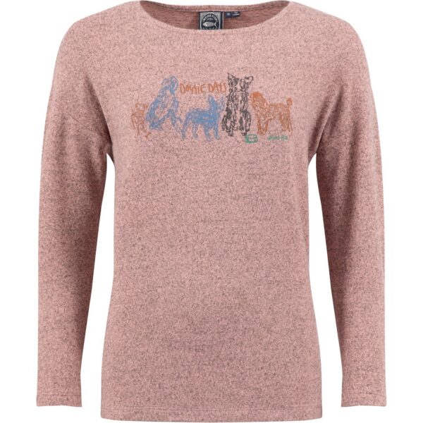 Weird Fish Dogs Life Soft Touch Front Print Long Sleeve T-Shirt Tea Rose Size 10
