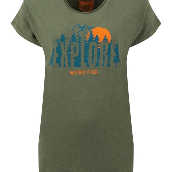 Weird Fish Explore Organic Cotton Graphic T-Shirt Artichoke Size 10