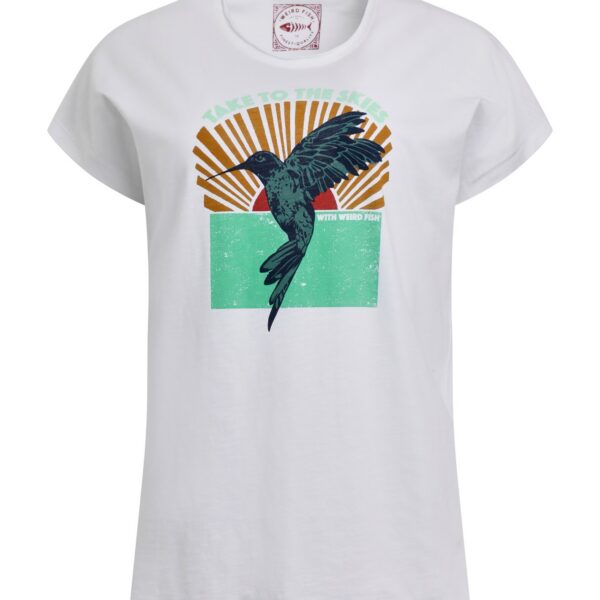 Weird Fish Fly Free Organic Cotton Slub Graphic T-Shirt White Size 8