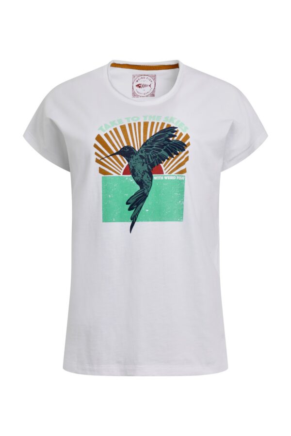 Weird Fish Fly Free Organic Cotton Slub Graphic T-Shirt White Size 8