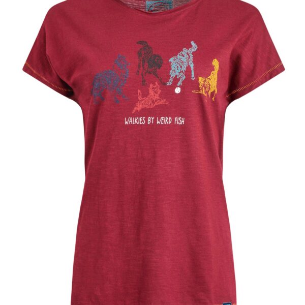 Weird Fish Go Fetch Front Print Graphic T-Shirt Garnet Size 10
