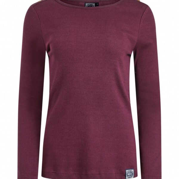 Weird Fish Maine Long Sleeve Outfitter T-Shirt Aubergine Size 10