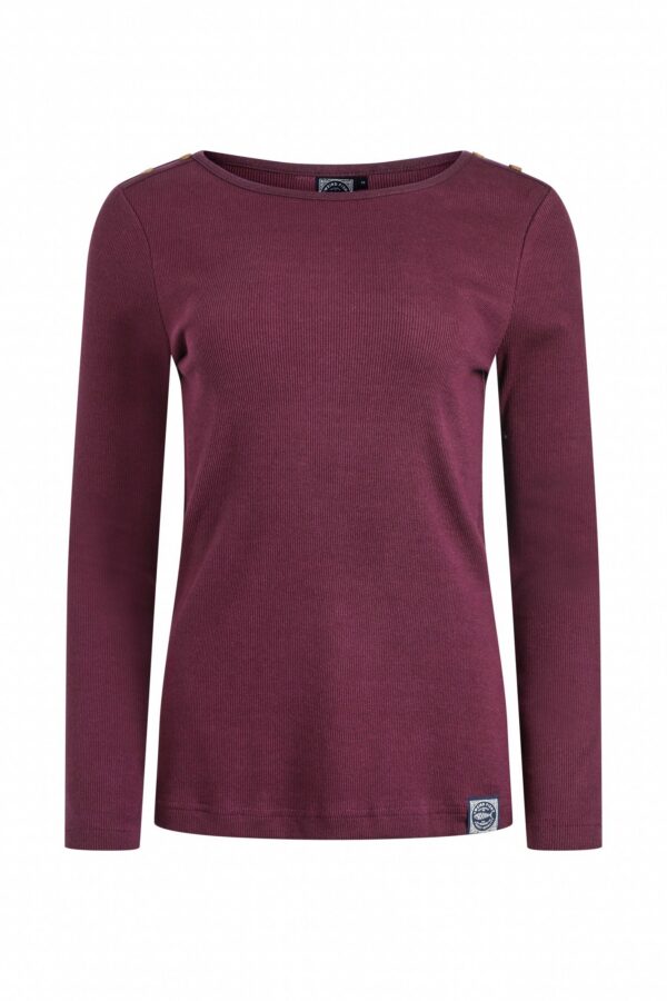 Weird Fish Maine Long Sleeve Outfitter T-Shirt Aubergine Size 10