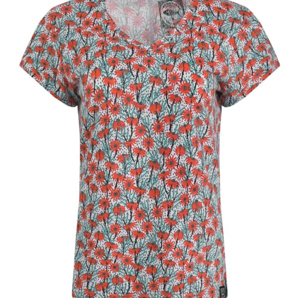 Weird Fish Merica Organic Cotton Printed Jersey T-Shirt Rouge Size 14