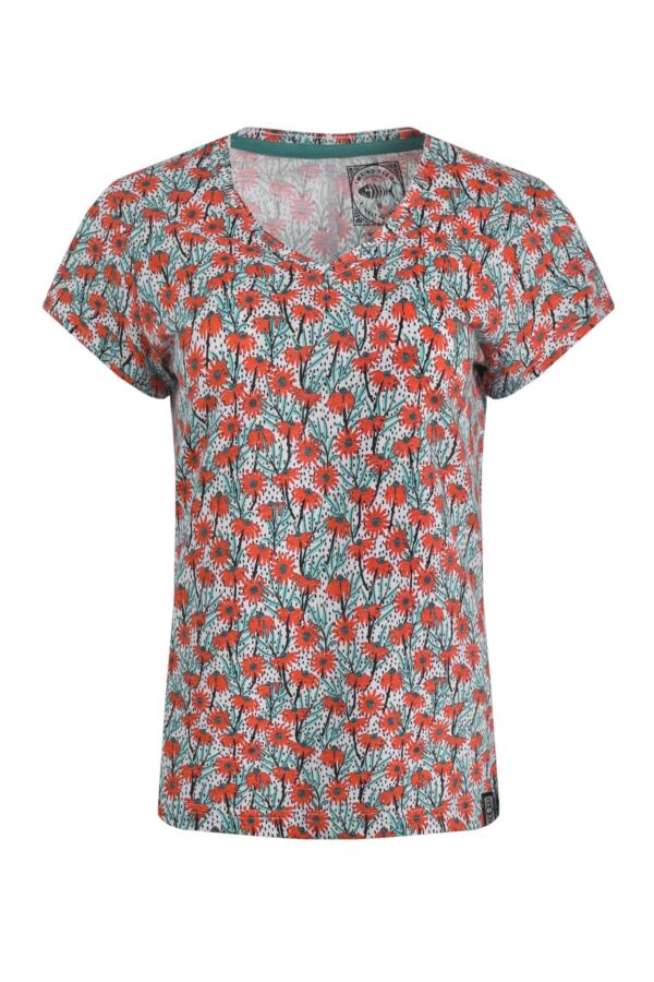 Weird Fish Merica Organic Cotton Printed Jersey T-Shirt Rouge Size 14