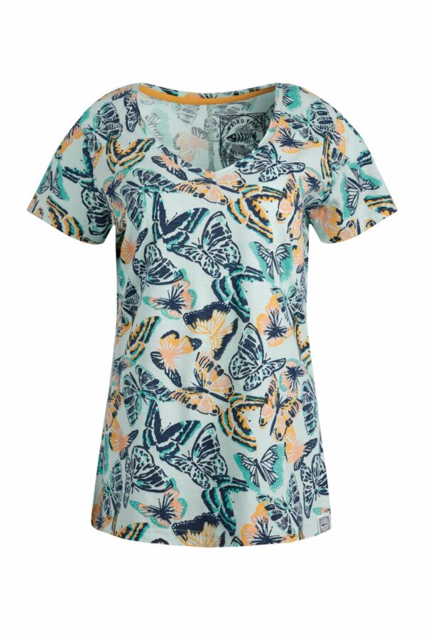 Weird Fish Merica Organic Cotton Printed Jersey T-Shirt Seafoam Size 8