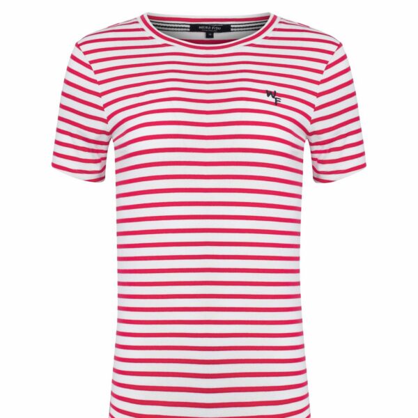 Weird Fish Natalie Striped Crew Neck T-Shirt Crimson Size 20