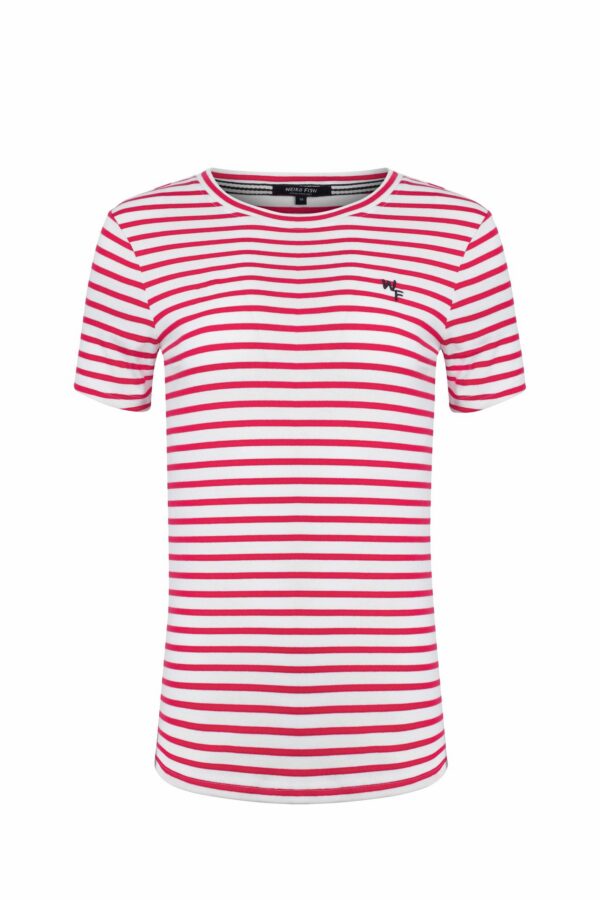 Weird Fish Natalie Striped Crew Neck T-Shirt Crimson Size 20