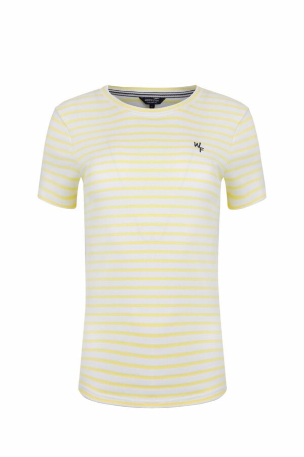 Weird Fish Natalie Striped Crew Neck T-Shirt Lemon Size 10