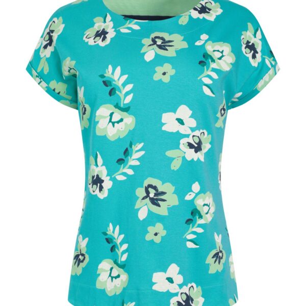 Weird Fish Paw Paw Organic Cotton Printed T-Shirt Blue Shine Size 14