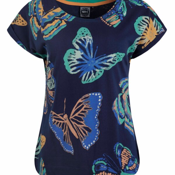 Weird Fish Paw Paw Organic Cotton Printed T-Shirt Dark Blue Size 20
