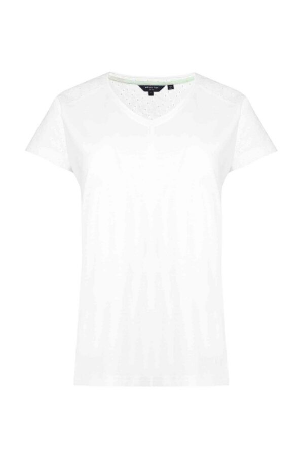 Weird Fish Pernille Organic Cotton Cutaway T-Shirt White Size 20