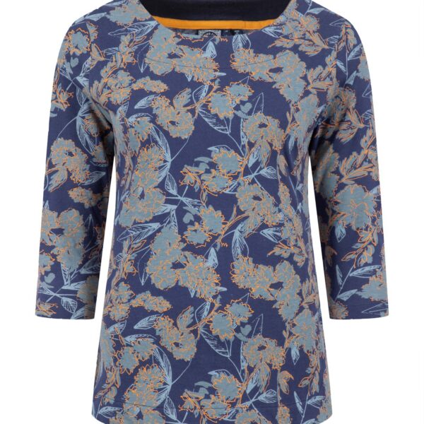 Weird Fish Pinto Printed Jersey T-Shirt Moonlight Blue Size 10