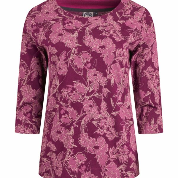 Weird Fish Pinto Printed Jersey T-Shirt Plum Size 10