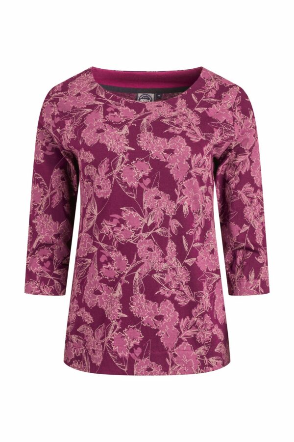 Weird Fish Pinto Printed Jersey T-Shirt Plum Size 10