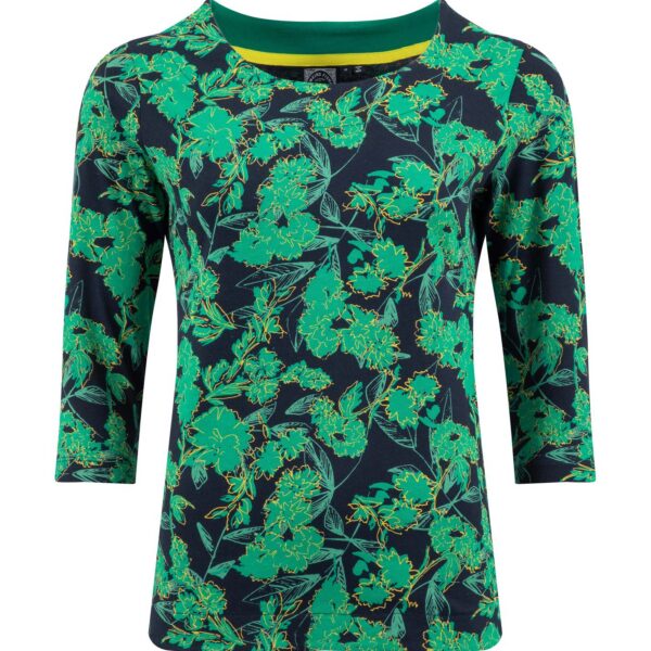 Weird Fish Rachel Printed Jersey T-Shirt Night Blue Size 10