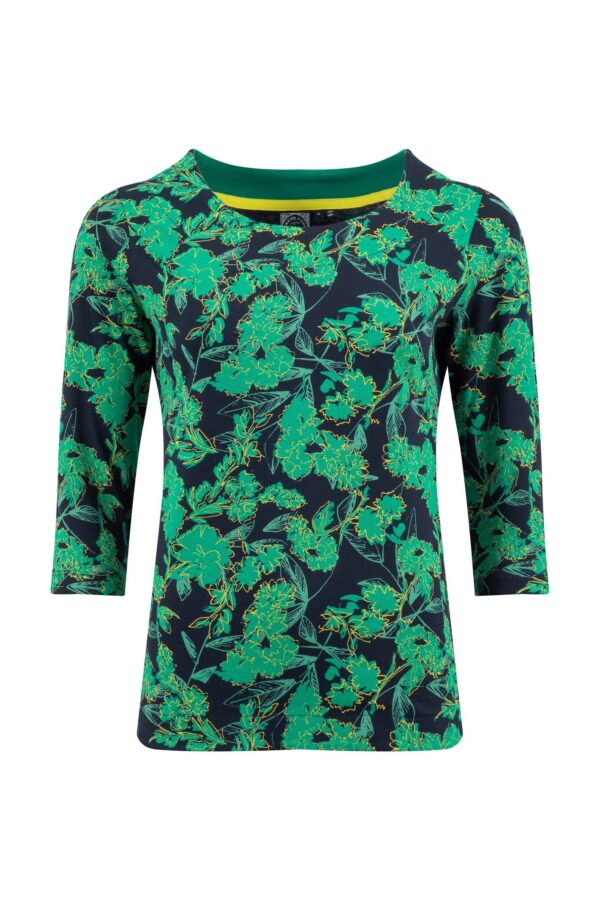 Weird Fish Rachel Printed Jersey T-Shirt Night Blue Size 10