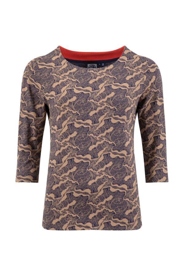 Weird Fish Rachel Printed Jersey T-Shirt Tan Size 10