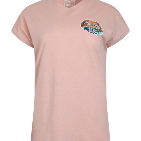 Weird Fish Seashore Organic Cotton Back Print Graphic T-Shirt Dusty Rose Size 14