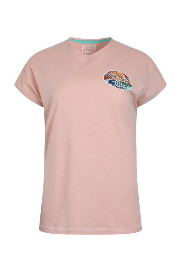 Weird Fish Seashore Organic Cotton Back Print Graphic T-Shirt Dusty Rose Size 14