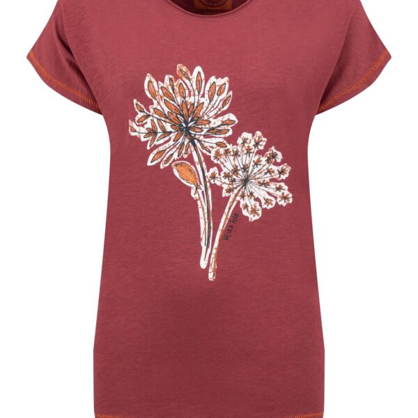 Weird Fish Seedheads Front Print T-Shirt Rhubarb Size 10