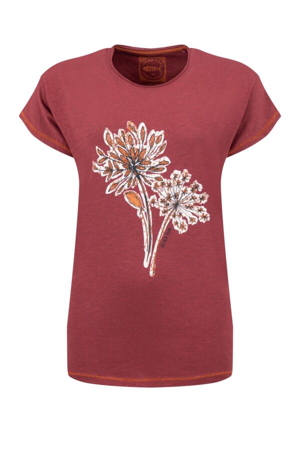 Weird Fish Seedheads Front Print T-Shirt Rhubarb Size 10