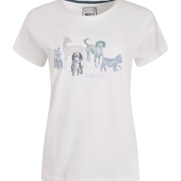 Weird Fish Walkies Front Print Graphic T-Shirt White Size 10