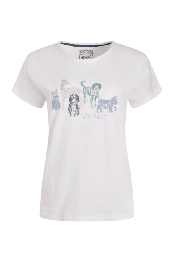 Weird Fish Walkies Front Print Graphic T-Shirt White Size 10